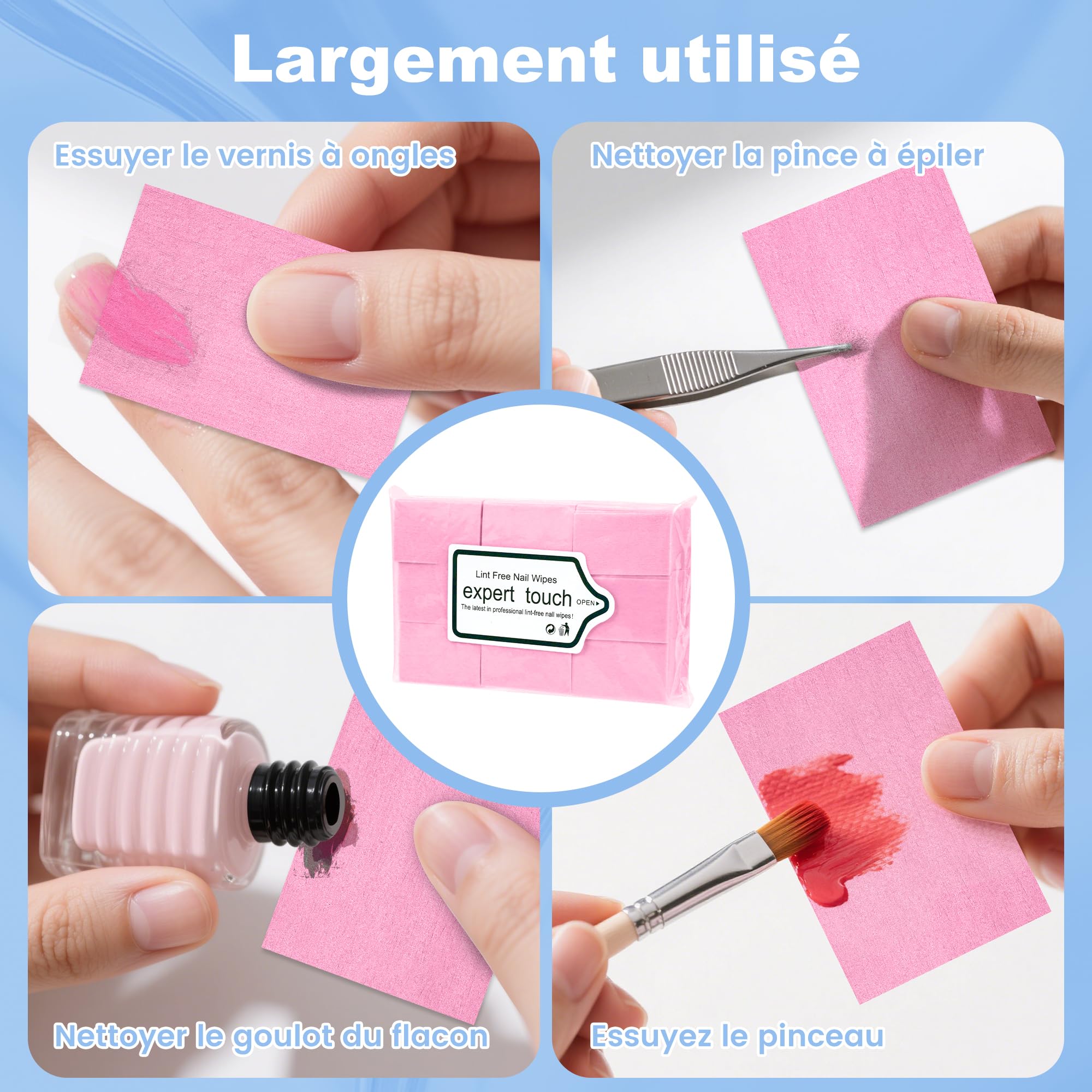 630 Pezzi Pad Unghie per Sgrassare, Dischetti Cotone Senza Pelucchi per Remover Unghie, Semipermante Salviette Struccanti Solvente per Sgrassatore Unghie per Gel e Acetone Pulizia Pads Unghie (Rosa)