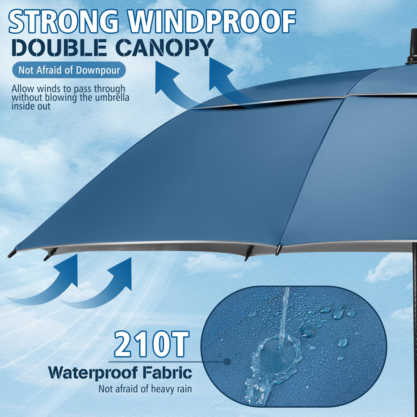 NINEMAX Sun Umbrella XL/XXL UV Protection Windproof Golf Umbrella