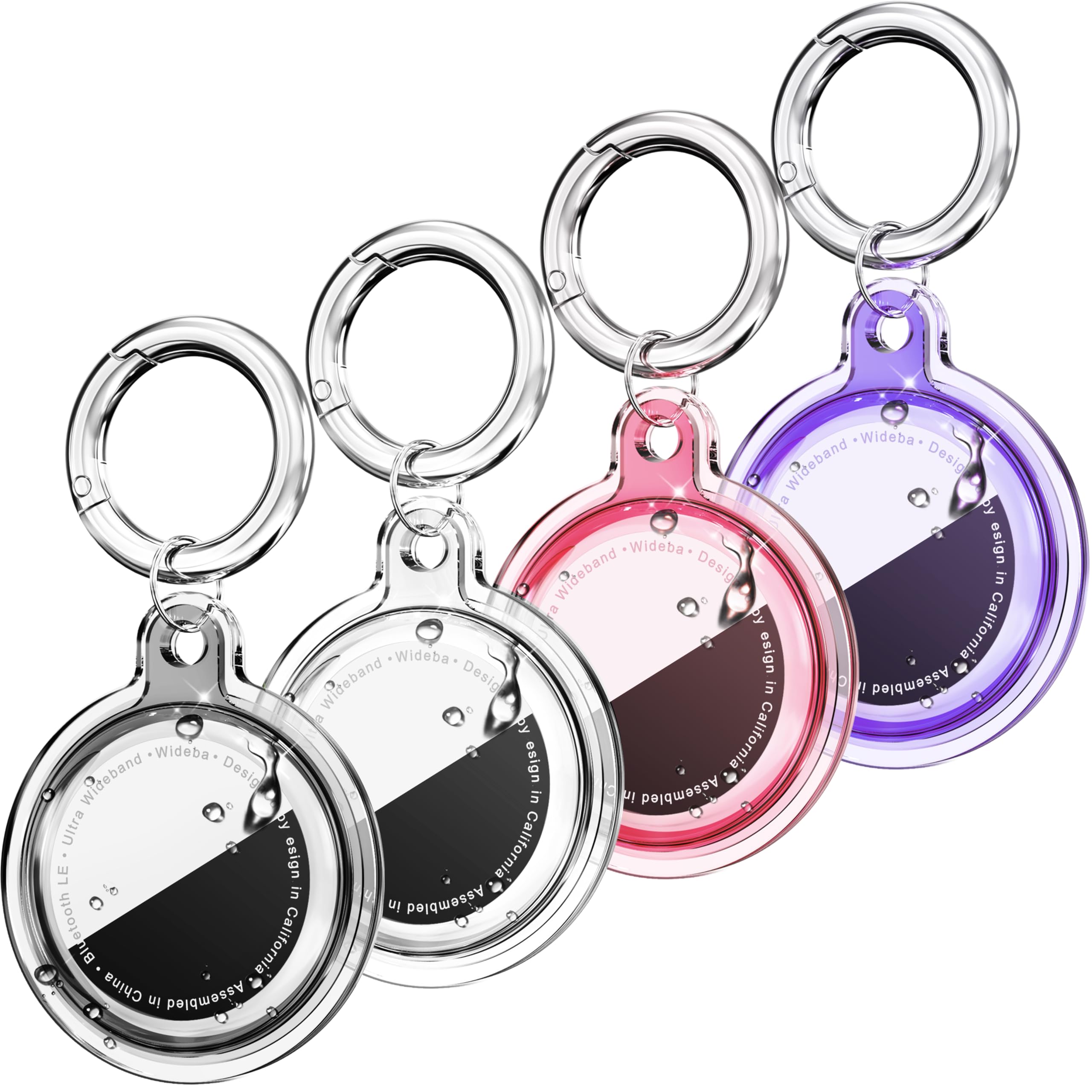Galafoki for AirTags Holder 2nd 2026 &amp; 1st 2021-Black+White+Pink+Purple