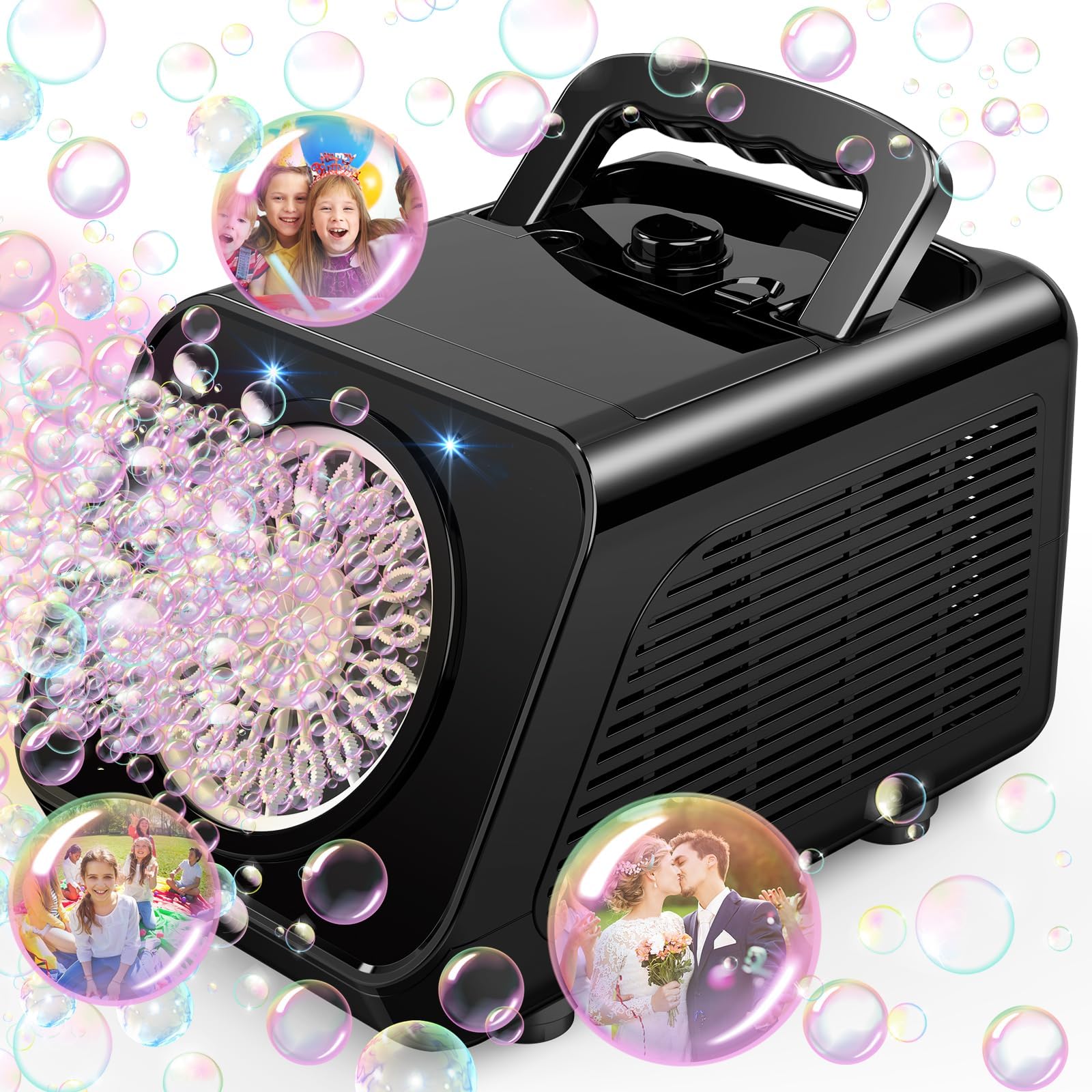 Bubble Machine, Automatic Bubble Blower with 20000+ Bubbles Per Minute, Portable Bubble Machine for Kids and Toddler with 2 Speed Levels, Outdoor Toys for Parties, Birthday, Wedding, Christmas