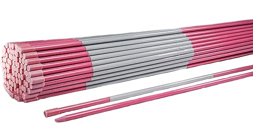 Vista 21 de Estacas de nieve profesionales de 4 pies – Marcadores de entrada de 48 x 5/16 pulgadas, punta puntiaguda, cinta reflectante Hy Viz, tapa de armadura