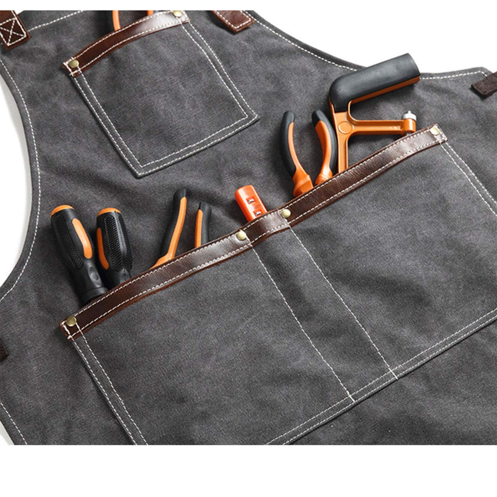 Genérico Delantal de Camarero Ajustable con Bolsillo for Mujeres Hombres Moda for Cafetería Tienda Postres Restaurante