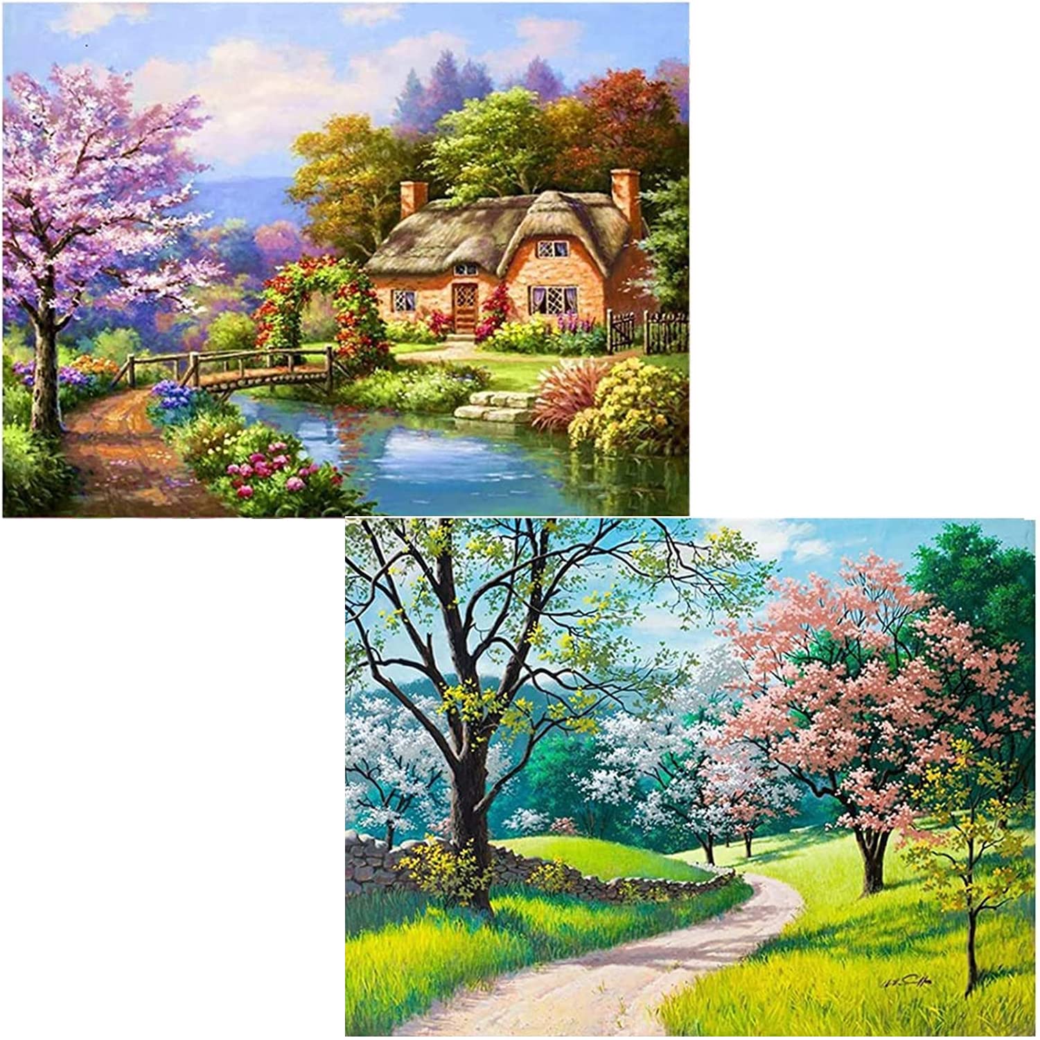 5Dダイヤモンドアート キット ダイアモンドビーズ絵画キット DIY・手作り絵画手芸キット 5D モザイクアート ハンドメイド かわいい 芸術品 装飾 ダイヤモンド塗装 全面貼り付けタイプ (森)