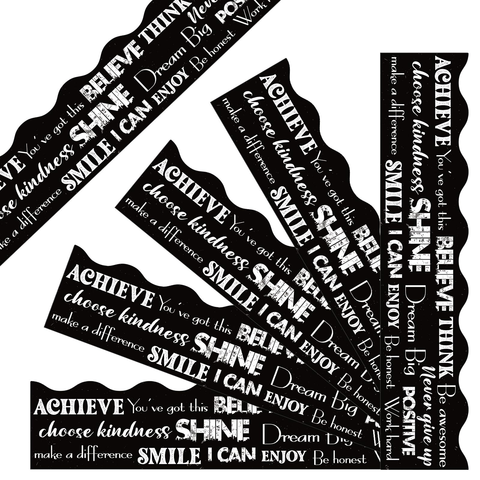 Gilprop 60 Pcs 59 Feet Classroom Bulletin Board Borders Motivational Quote Scalloped Bulletin Board Borders Positive Sayings Border Trim Back to