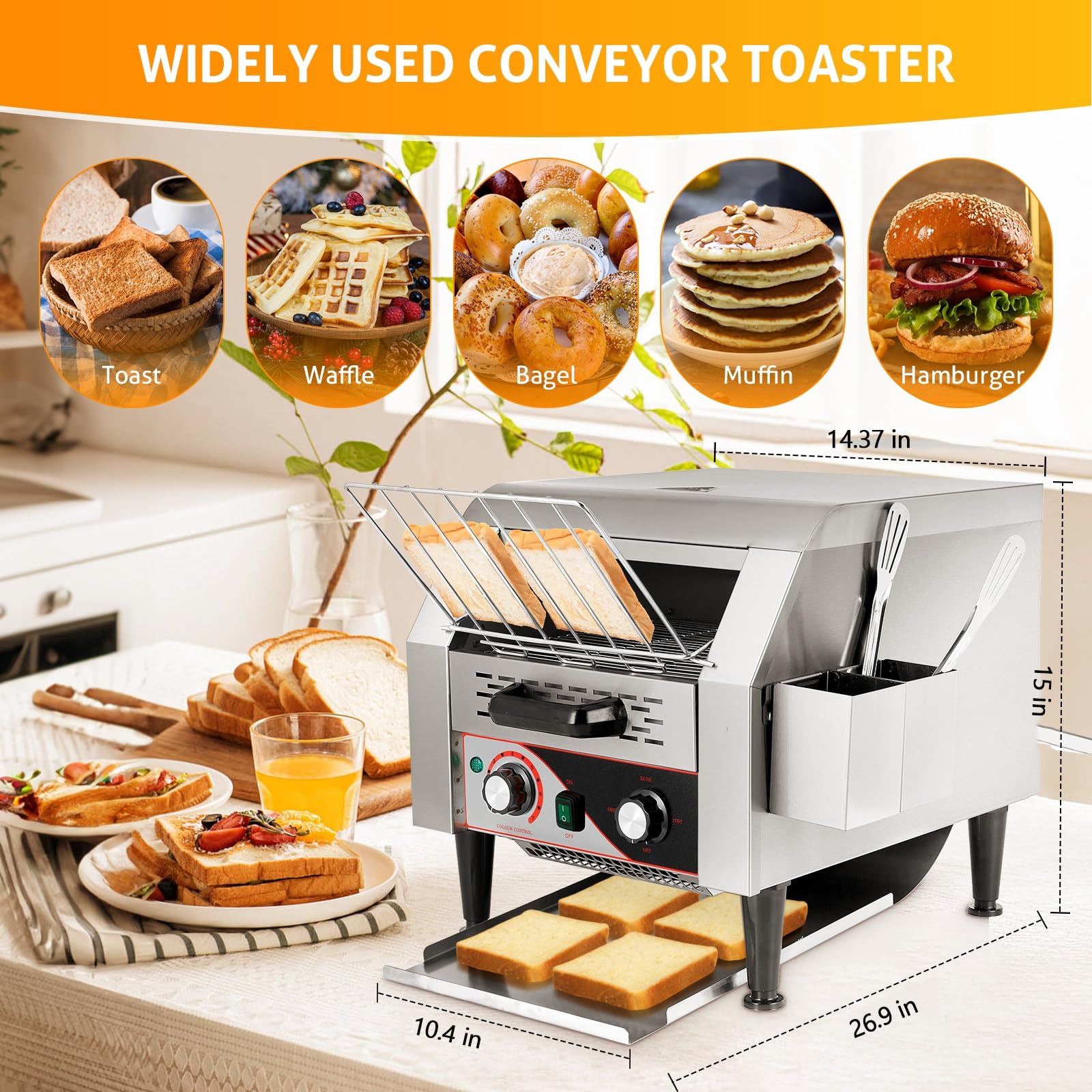 tostador comercial 300 rebanadas/hora