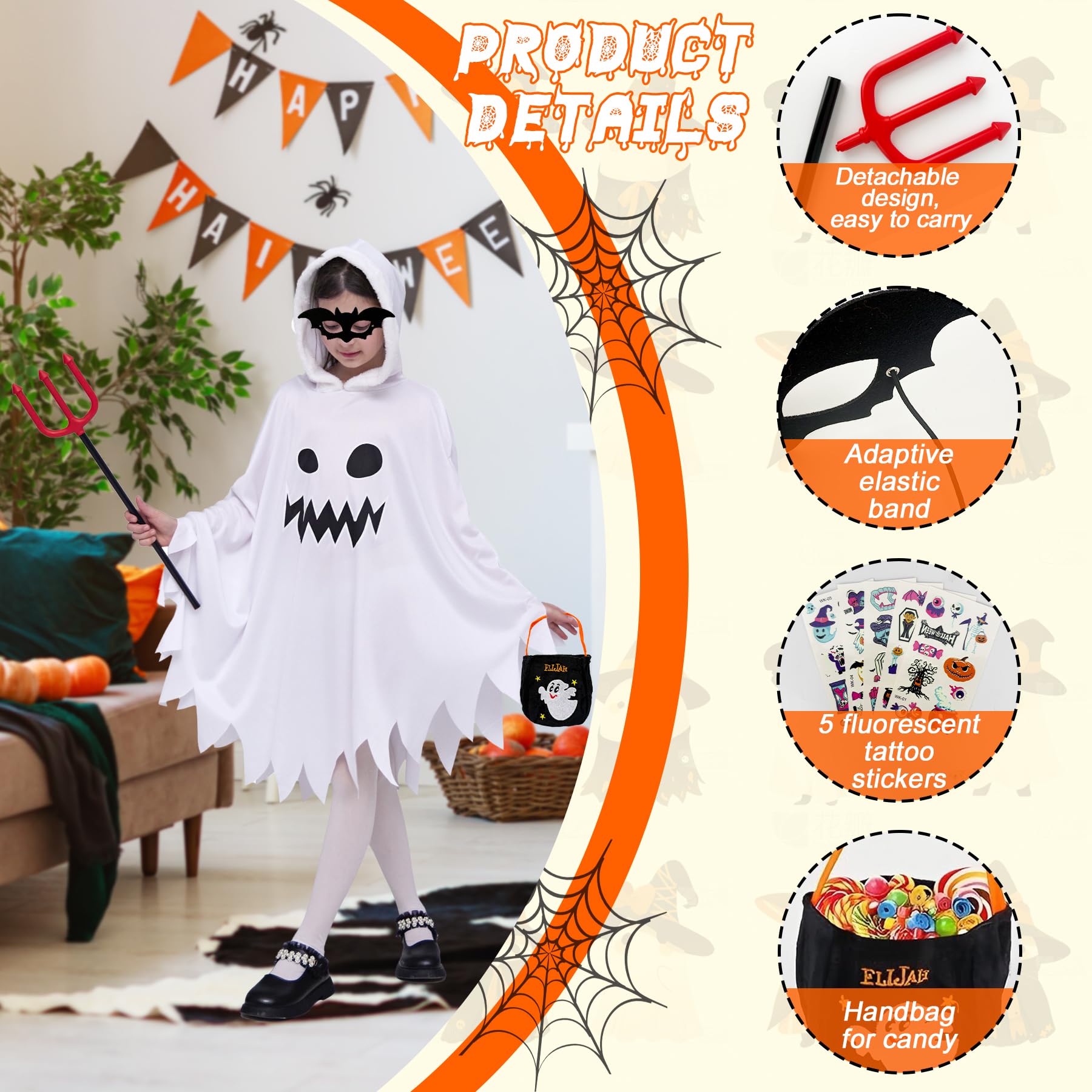 Costume Sposo Fantasma grigio bambino per Halloween e seminare paura