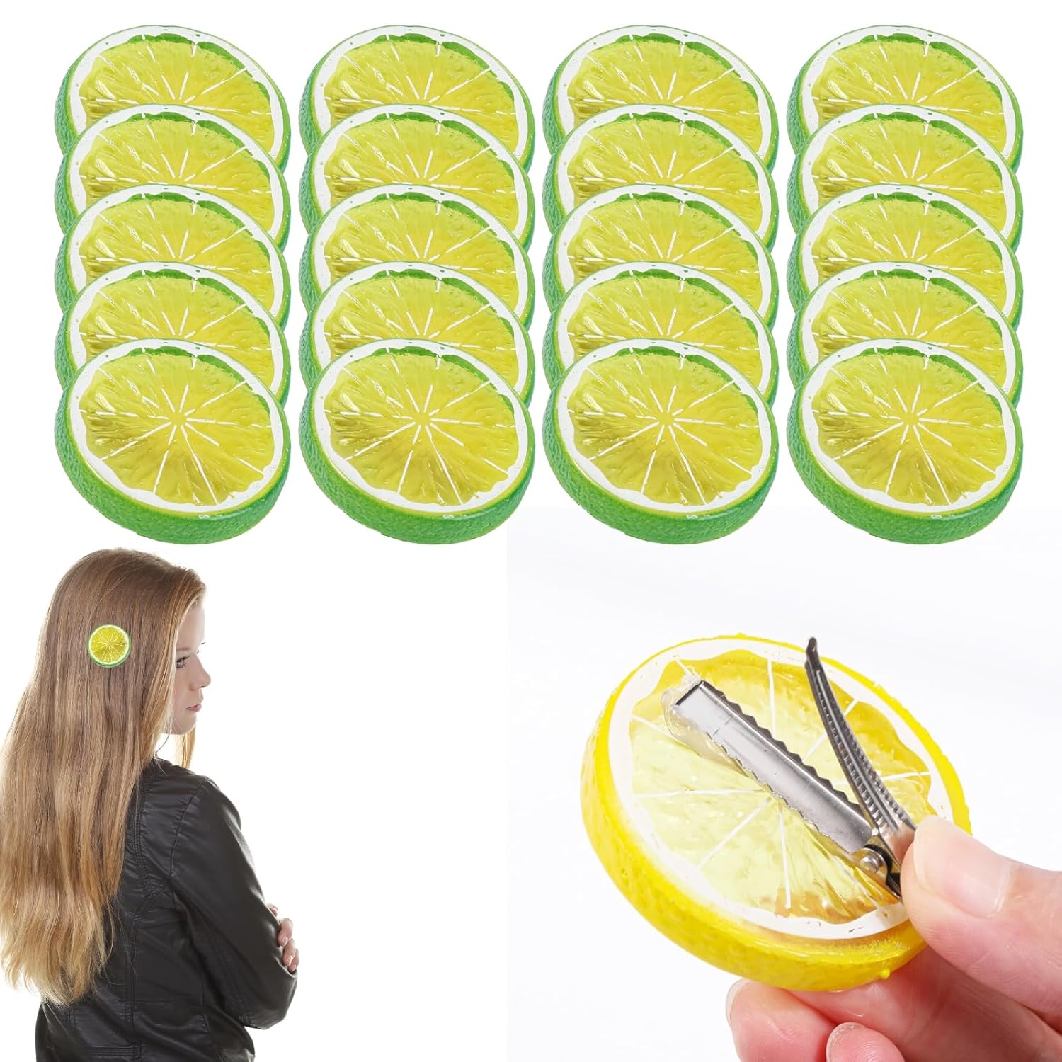 Lemon Hair Clip, Cute Lime Headband Fruit Headpiece For