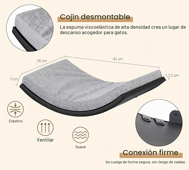 Foto 4 de 7 de PELUOMOZ Estante de Pared Curvado para Gatos