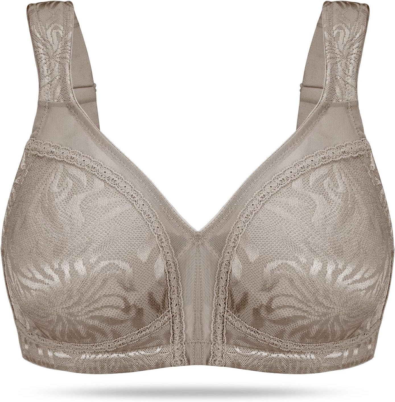 Plus Size Full Figure Minimizer Bras Wire Free Non-Padded Unlined Bra Support for Large Busted Women