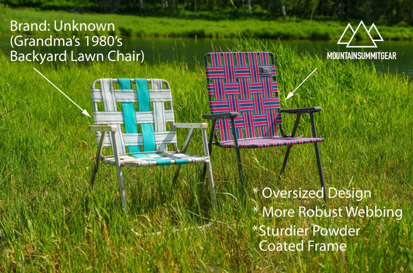 Amazon.com: MOUNTAIN SUMMIT GEAR Retro Webbed Camping Chair