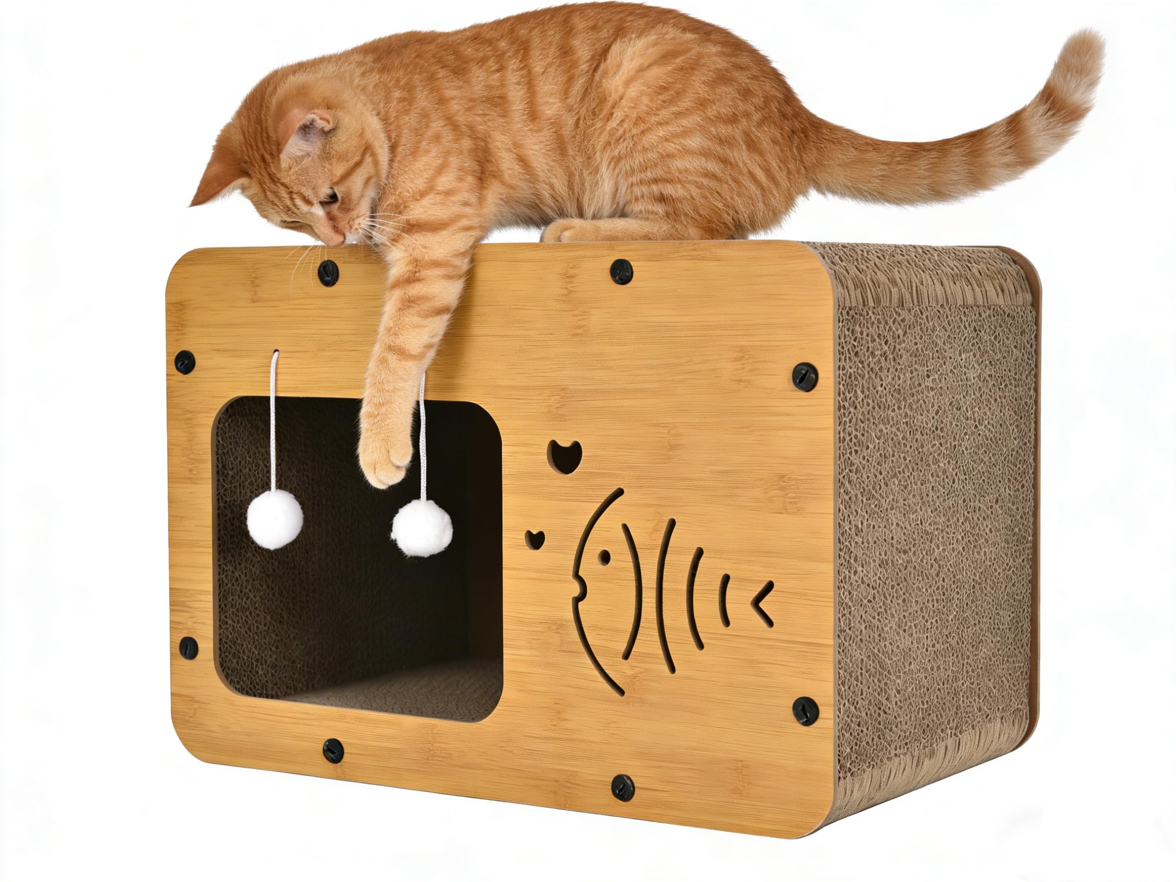 Gezipvn Cat House for Indoor Cat scratch board - Pet shelter with Sisal Hemp Ball and Scratch Board — image 1