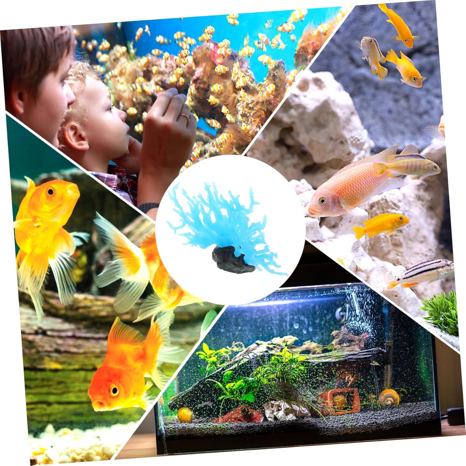 balacoo 4pcs Coral Ornament Artificial Coral Decoration for Fish Tank Realistic Aquarium Figurine Underwater Landscape Decor Creative Desktop Ornament for Parties and Daily Use