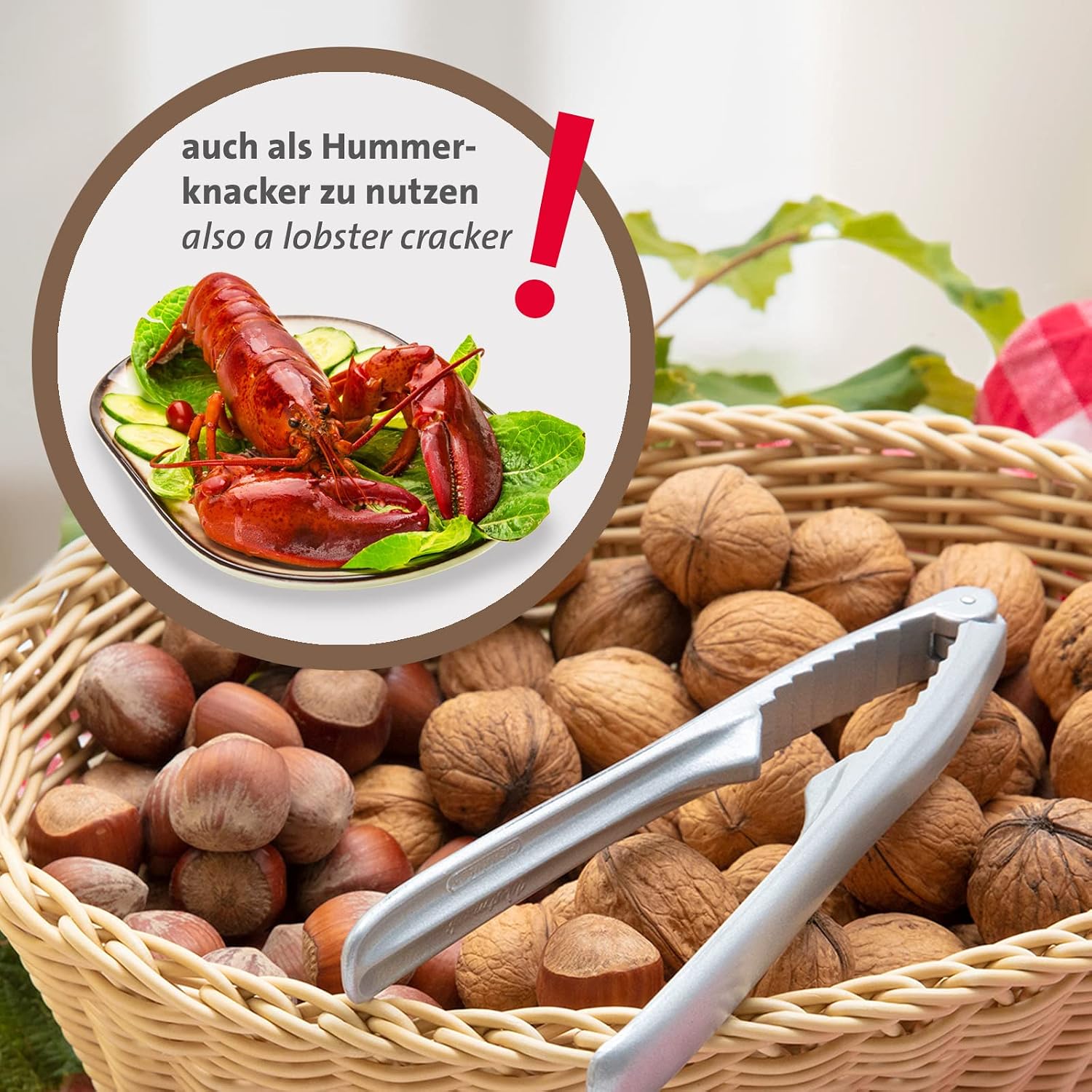 Westmark Nutcracker for All Nuts – Heavy Duty Die-Cast Aluminum Walnut & Pecan Cracker Tool, German Desgin Nut Opener for Hazelnuts, Almonds & Lobster, Silver