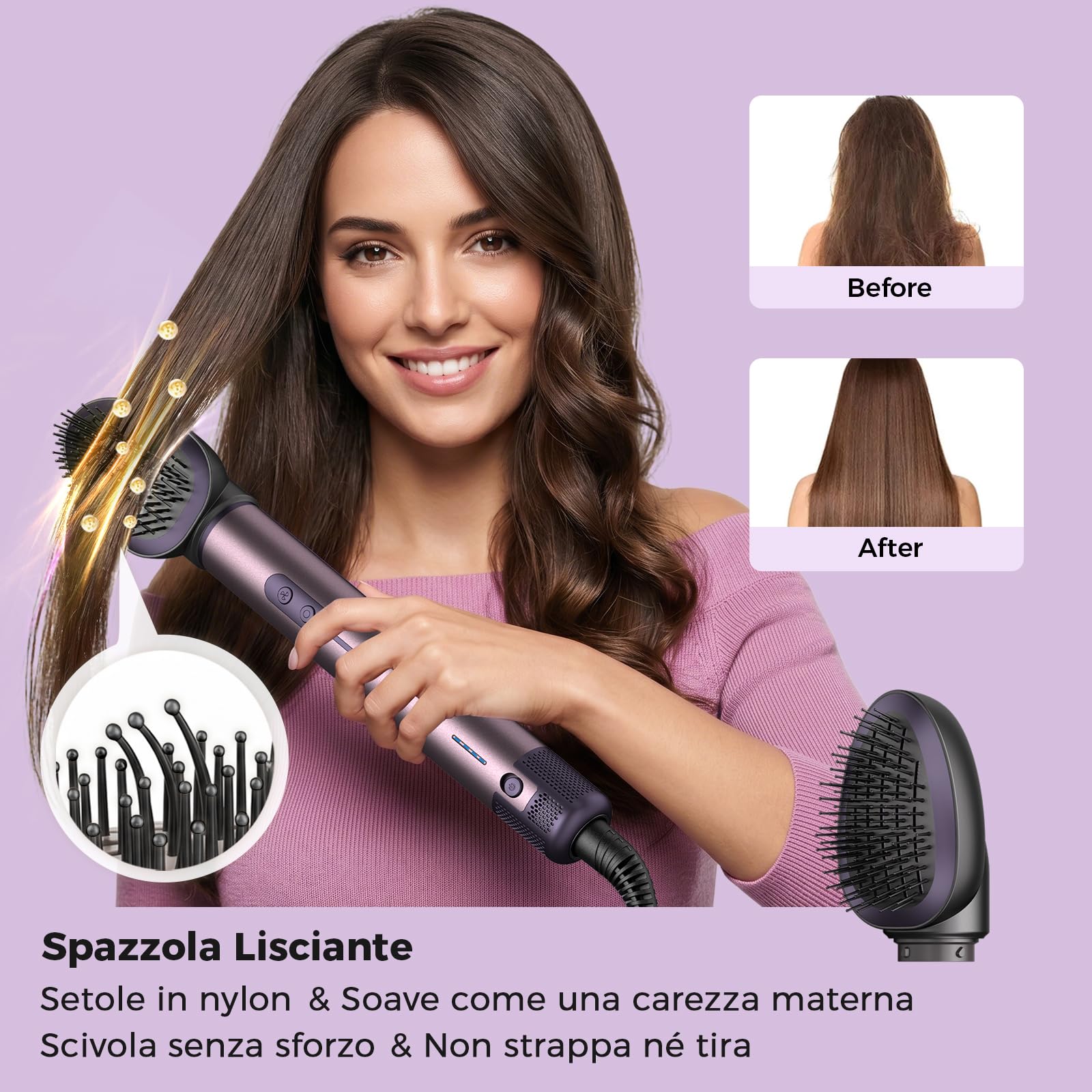 Air Styler 7 in 1, Cweixi Asciugacapelli Ionico, Arricciacapelli Automatico | Asciugatura Rapida, Spazzola Lisciante e Volumizzante, Senza Danni da Calore, Tutti i Capelli, Custodia in Pelle