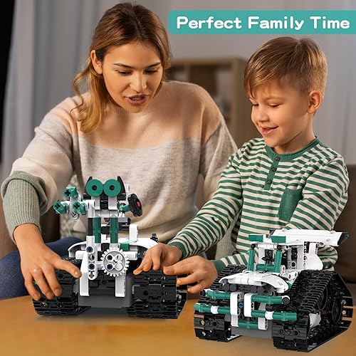 Miniatura 5 de Technique - Juego de bloques de construcción de automóvil, control remoto 13 en 1 y control por aplicación rastreado de corredor, robot, camión,