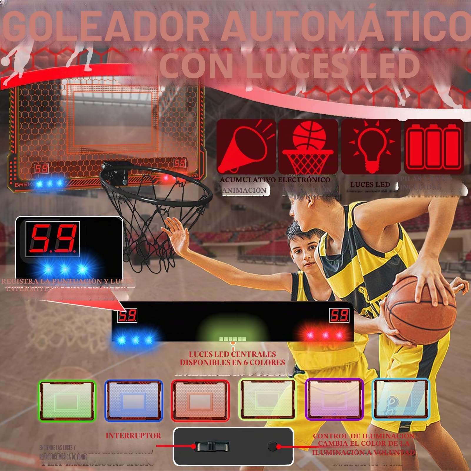 STAY GENT Mini Canasta Baloncesto Interior para Niños y Adultos, Canasta Baloncesto Infantil Oficina y Casa con Balón, Juego Juguetes de Regalo para Niños Niñas
