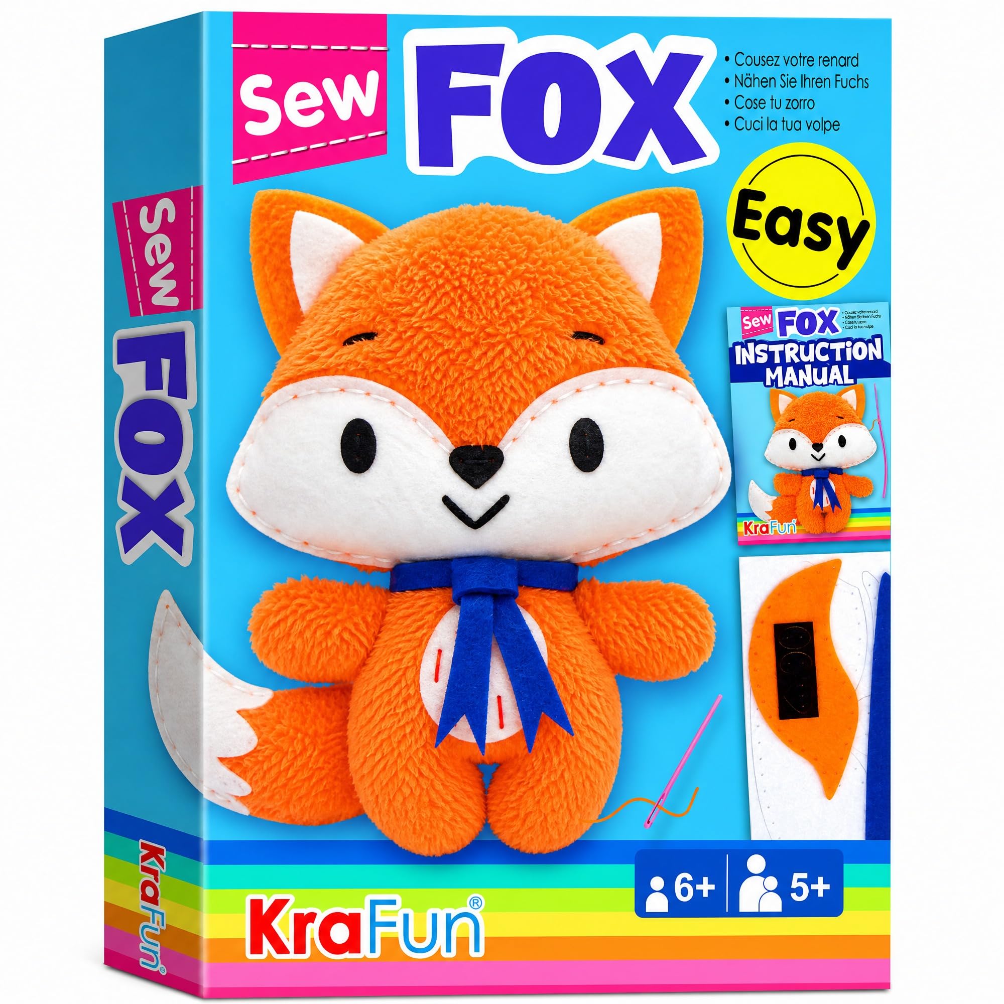 Amazon | KRAFUN キツネ裁縫キット 8~12歳のお子様向け - はさみや接着