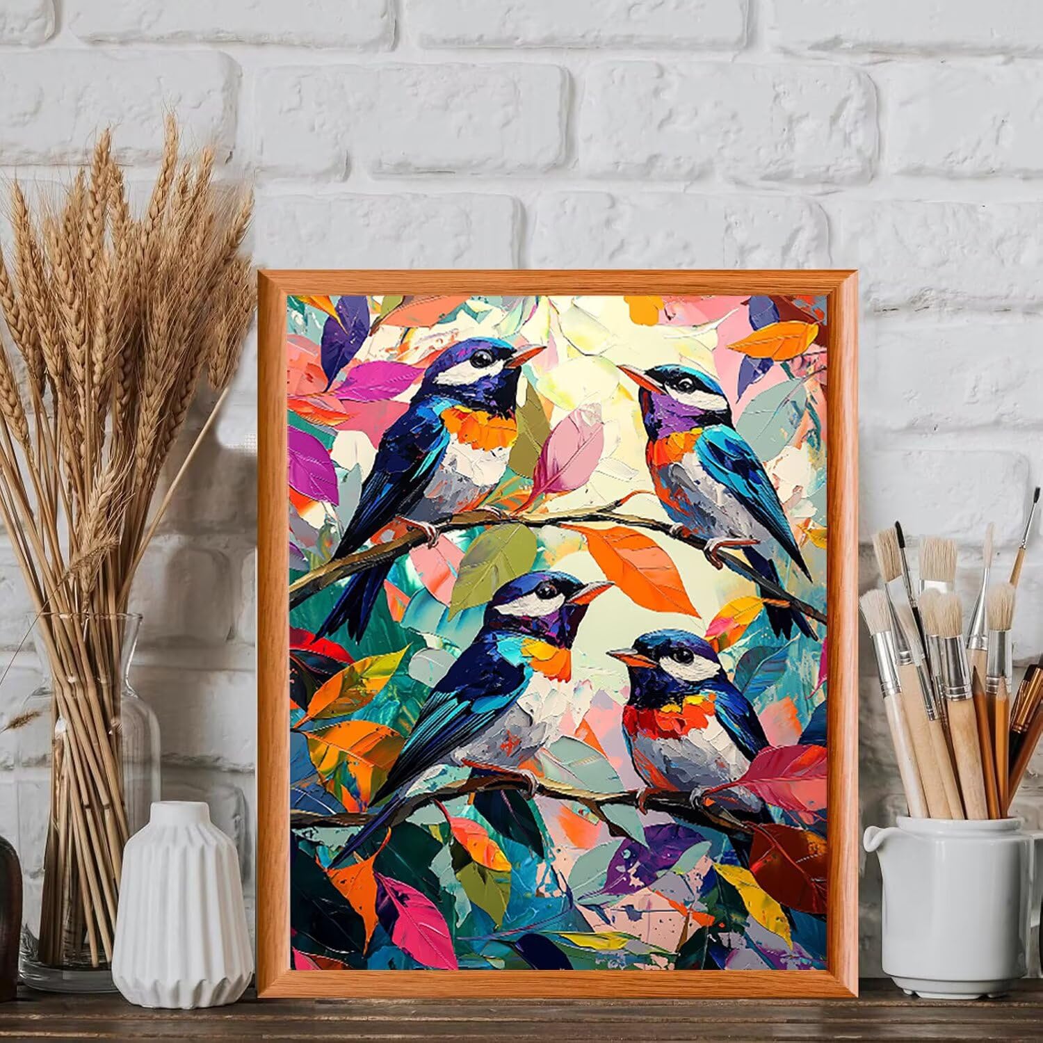 WEISHIWE Malen nach Zahlen Erwachsene Bunter Vogel, 70x90cm x-61 | Handgemalt Ölgemälde Kit für Mädchen Jungen ab 7 8 9 Jahre, Rahmenlos, für die Wanddekoration zu Hause, DIY Acrylmalerei