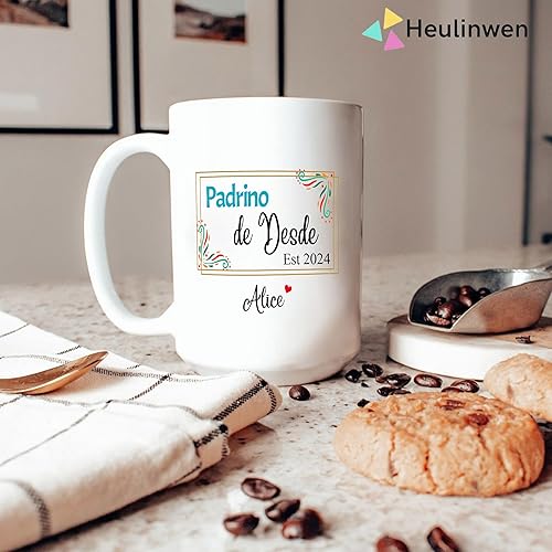 Miniatura 6 de Juego personalizado de Bautizo Recuerdos Juego De 2 Tazas 2024, Padrinos De Bautizo Propuesta Set 2 Tazas Café 15Oz, Para Niño, Niña, Propuesta de