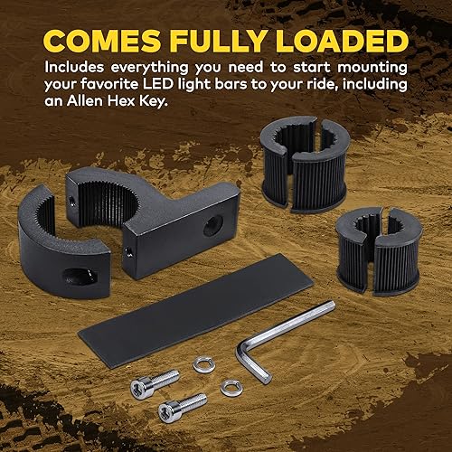 Miniatura 9 de Kits de abrazadera de barra de luz todoterreno ATV UTV 0.75"1"1.25" pulgadas barra horizontal aluminio 2 unidades Barra de toro UTV barra de rodillo