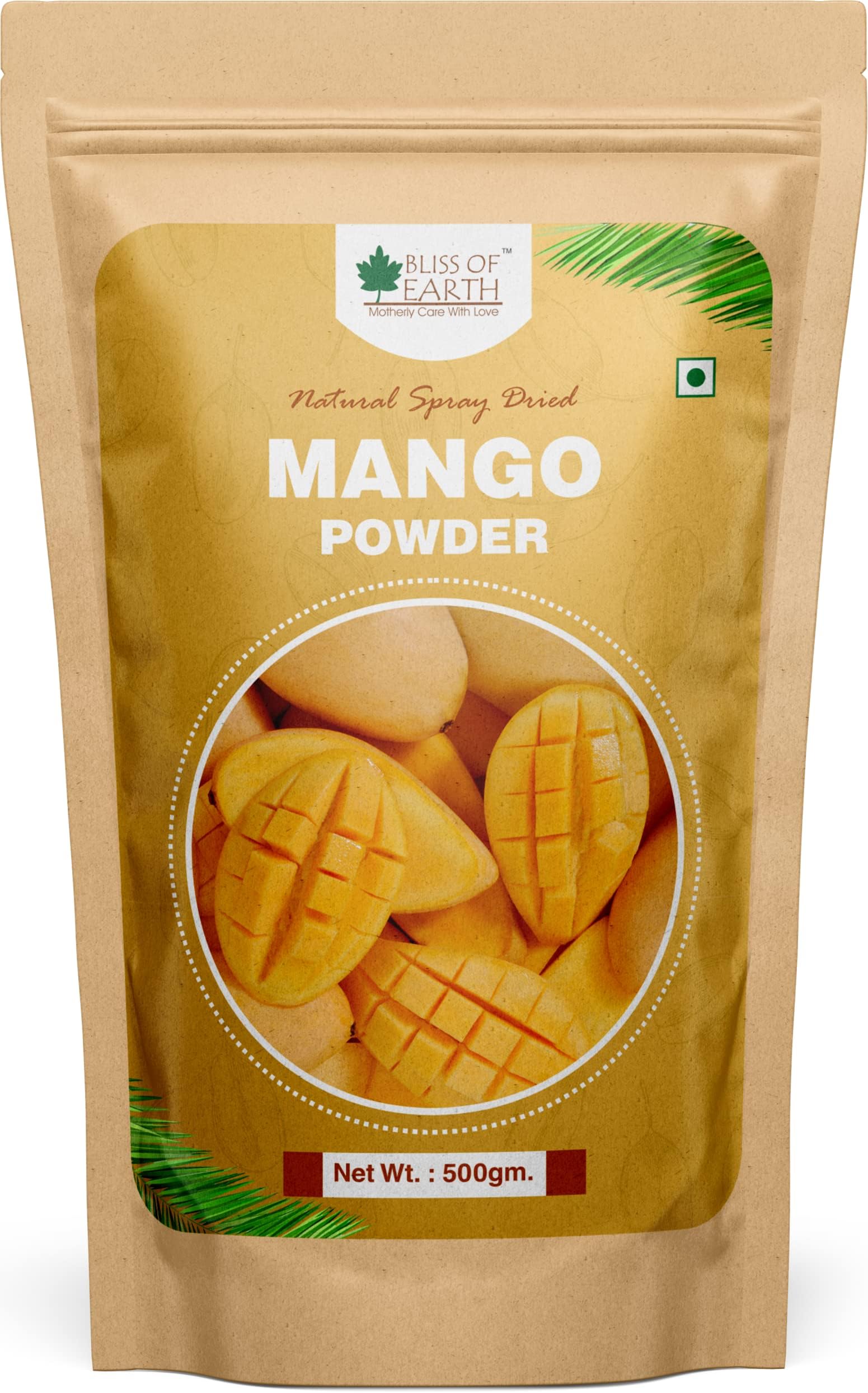 Bliss of Earth Natural Spray Dried Mango Powder, 500g | Organic Food Ingredient for Smoothies, Drinks & Seasoning | Natural Flavor Fruit Powder, 100% Premium Quality