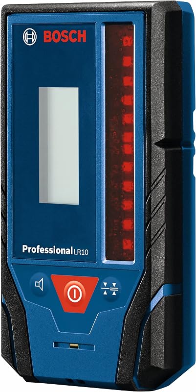 LR10 500 Ft Red-Beam Rotary Laser Receiver, Includes Mounting Bracket & 9V Battery