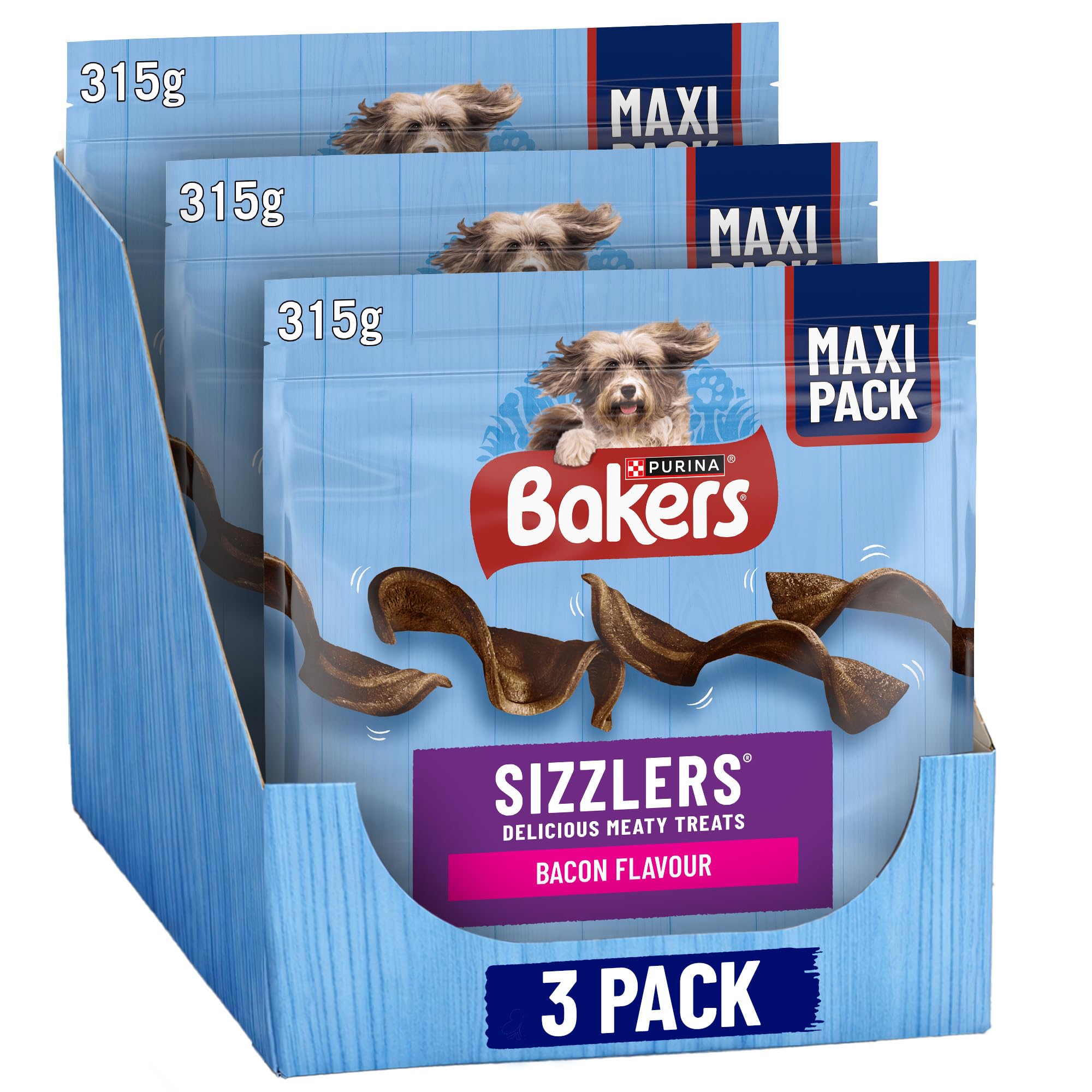 BAKERS Sizzlers Bacon Dog Treats 315g (Pack of 3)