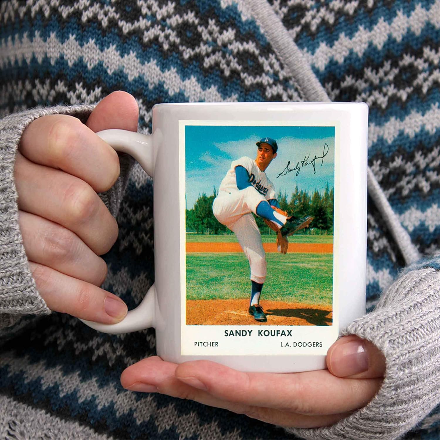 Sandy Koufax Coffee Mug - Classic Vintage Baseball Ceramic Cup, Gift Idea for Sports Fans/Players, Birthday/Christmas/Holiday Present for Men/Women/Adults, 11 Oz