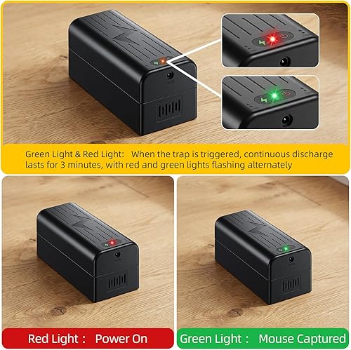 Miniatura 2 de Paquete de 2 trampas eléctricas para ratones con voltaje potente, trampas reutilizables para uso en interiores, mata ratas, ratones, control