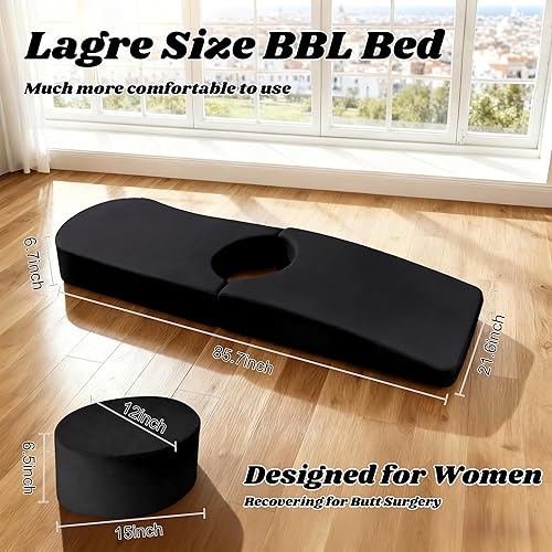 Miniatura 2 de BBL Bed After Surgery for Sleeping, almohada ergonómica BBL más grande con agujero, espuma de apoyo de alta densidad, colchón brasileño de