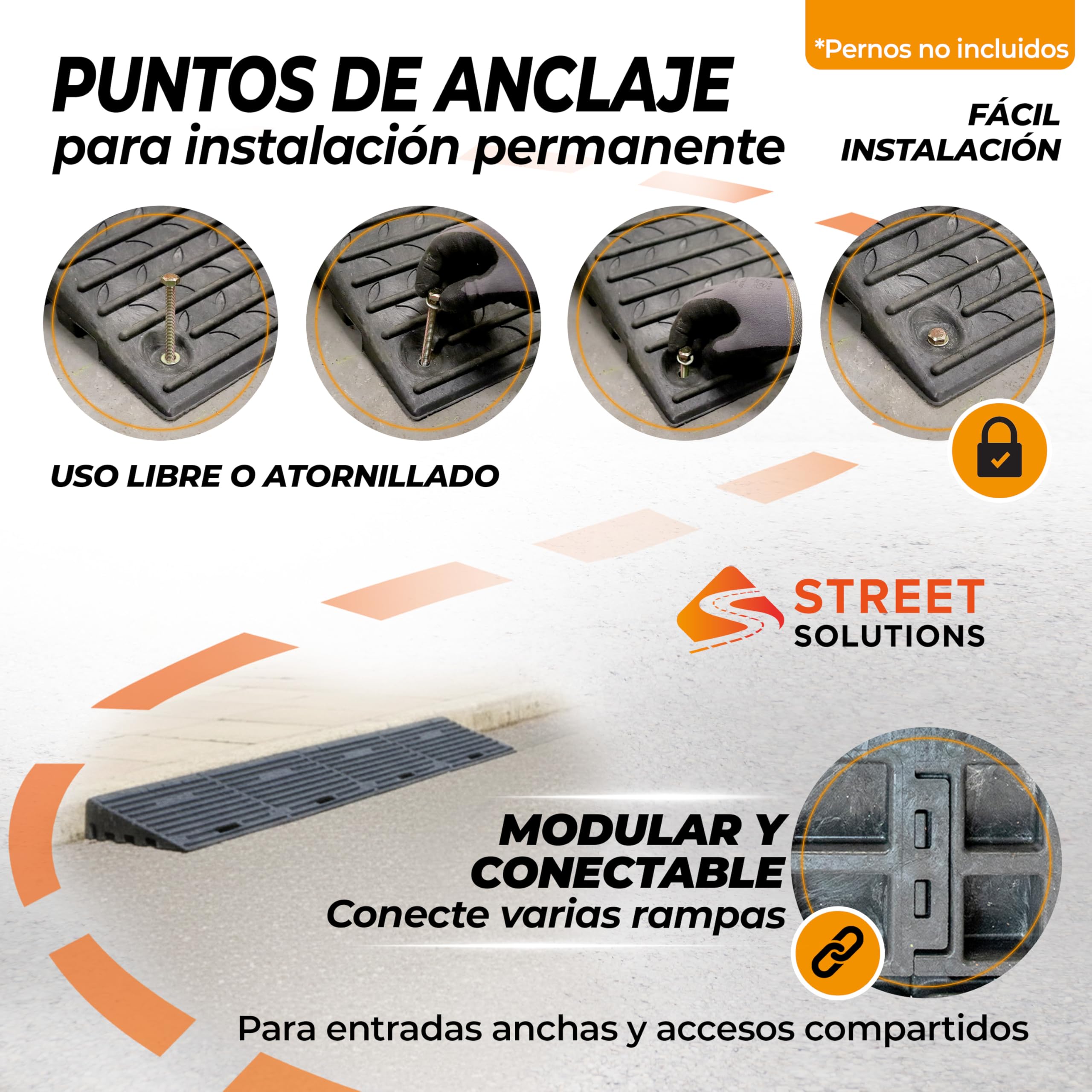 Street Solutions UK Pack de 2 Rampas para Coches de Goma (10 cm) - Antideslizantes, Ideales como rampa Silla de Ruedas y rampa Moto