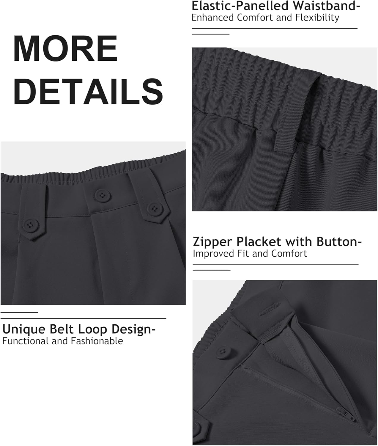 MoFiz Dress Shorts for Women Business Casual Summer Pleated Tailored Elastic Waist Work Office Trouser Shorts with Pockets - Image 6