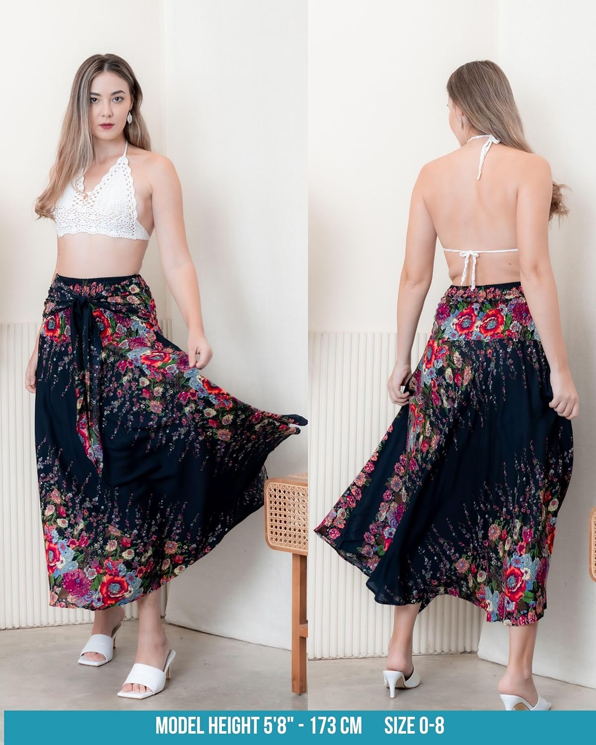 Long Skirts for Women | 2-in-1 Boho Dress & Floral Maxi Skirt for Bohemian Festivals, Vacation & Casual wear - Image 6