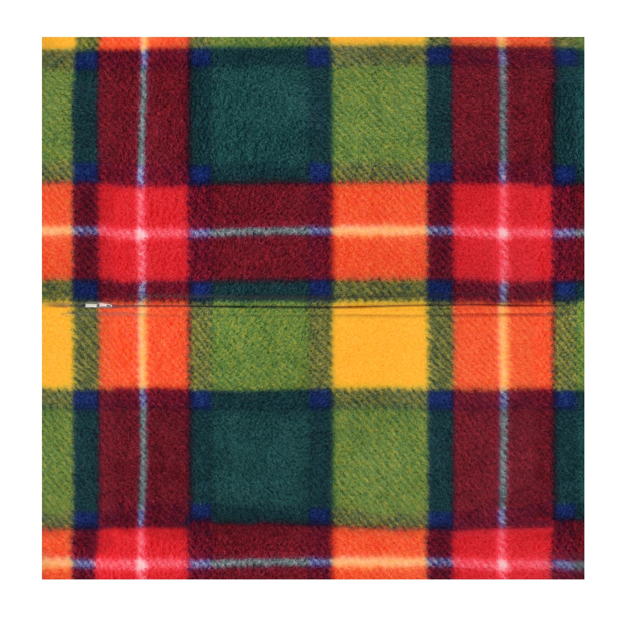 HappySnapGifts Cushion Back with Zip - (40cm Square) (Fleece Fabric - Tartan Check)