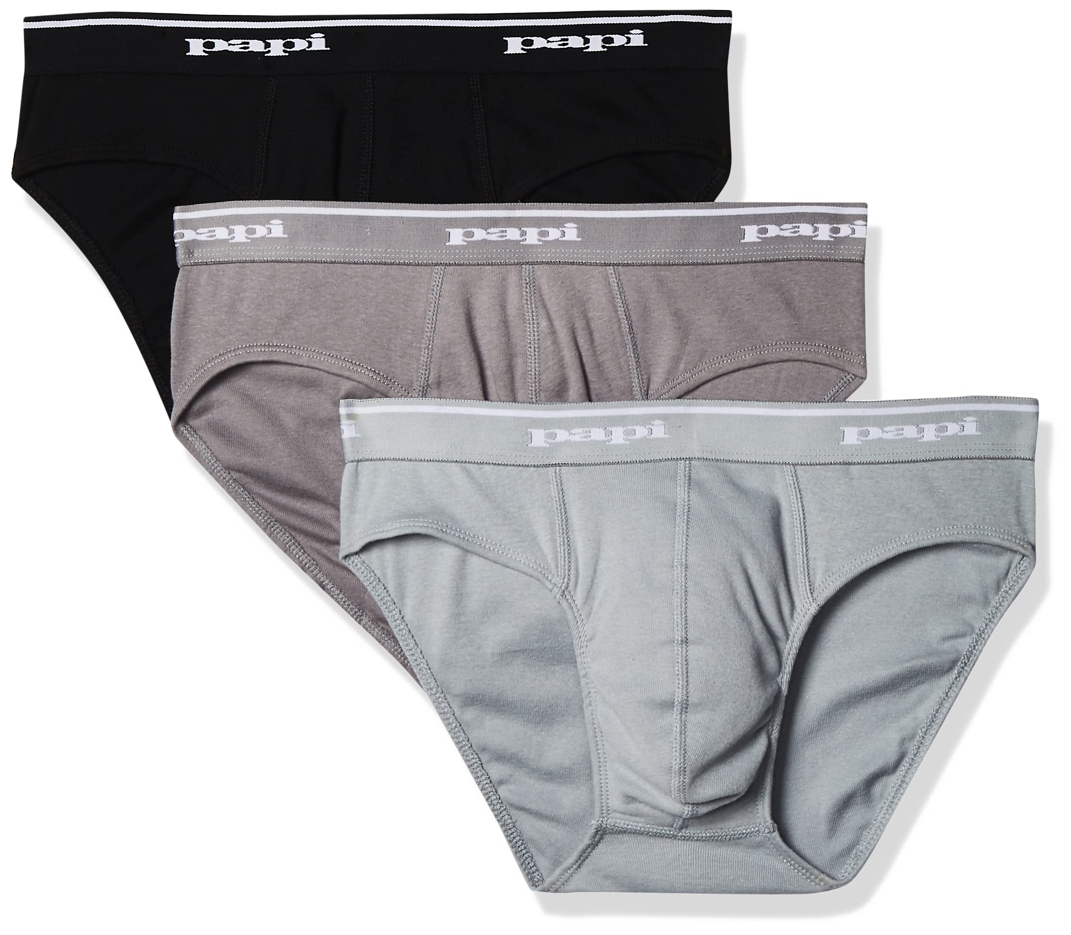 Papi Men's Cotton Low Rise Brief Pack of 3 Underwear