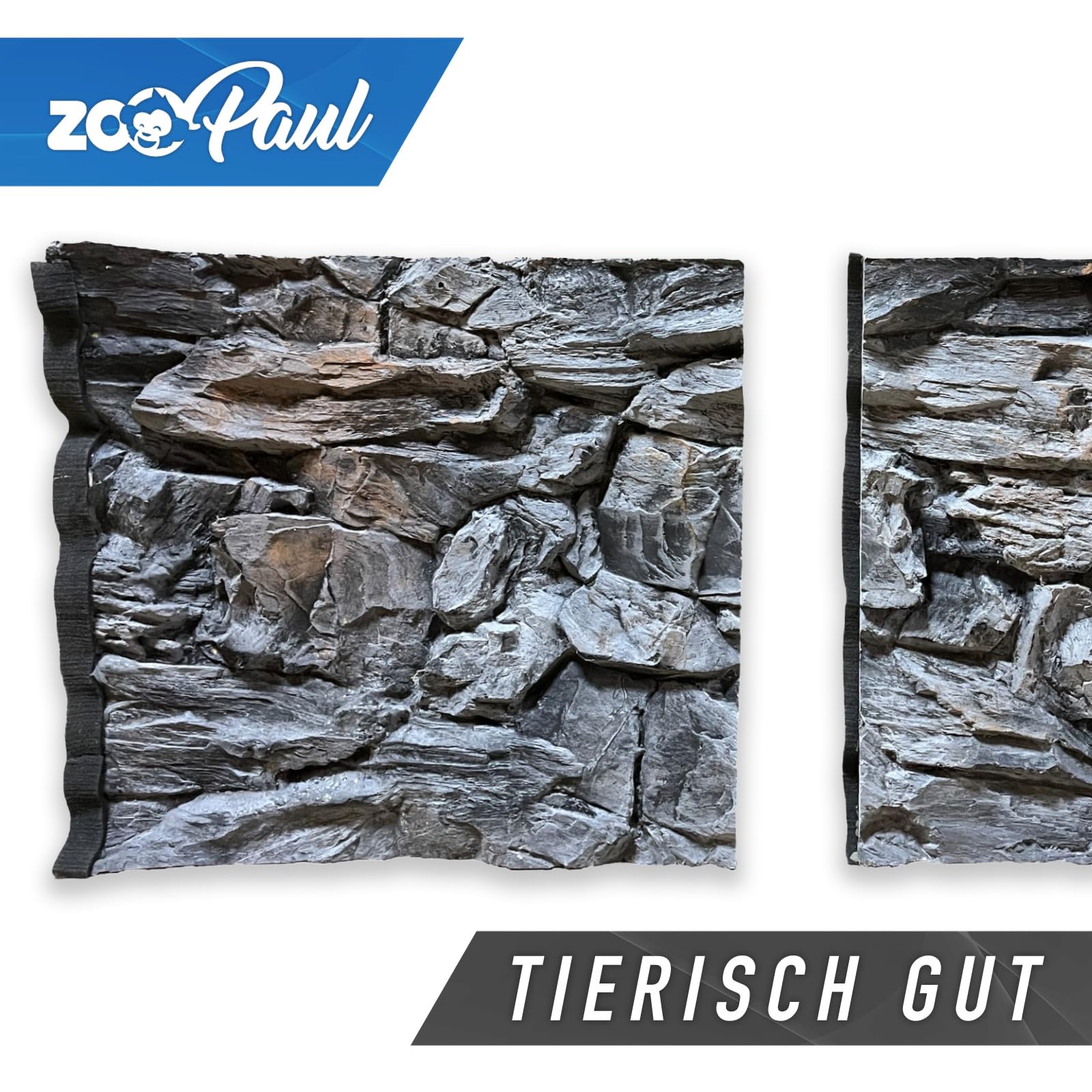 ZooPaul 3D Aquarium ściana tylna struktura szara 120x60 cm