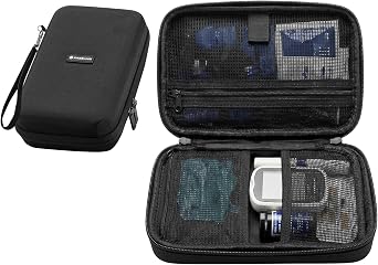 Caseling Hard EVA Electronics Travel Organizer Shockproof Protective Carrying Case for Chargers, Power Banks & Cables Compact 9.5 x 5.7 Travel Storage with Wrist Strap, Black