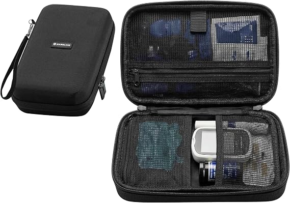 Caseling Hard EVA Electronics Travel Organizer Shockproof Protective Carrying Case for Chargers, Power Banks & Cables Compact 9.5 x 5.7 Travel Storage with Wrist Strap, Black