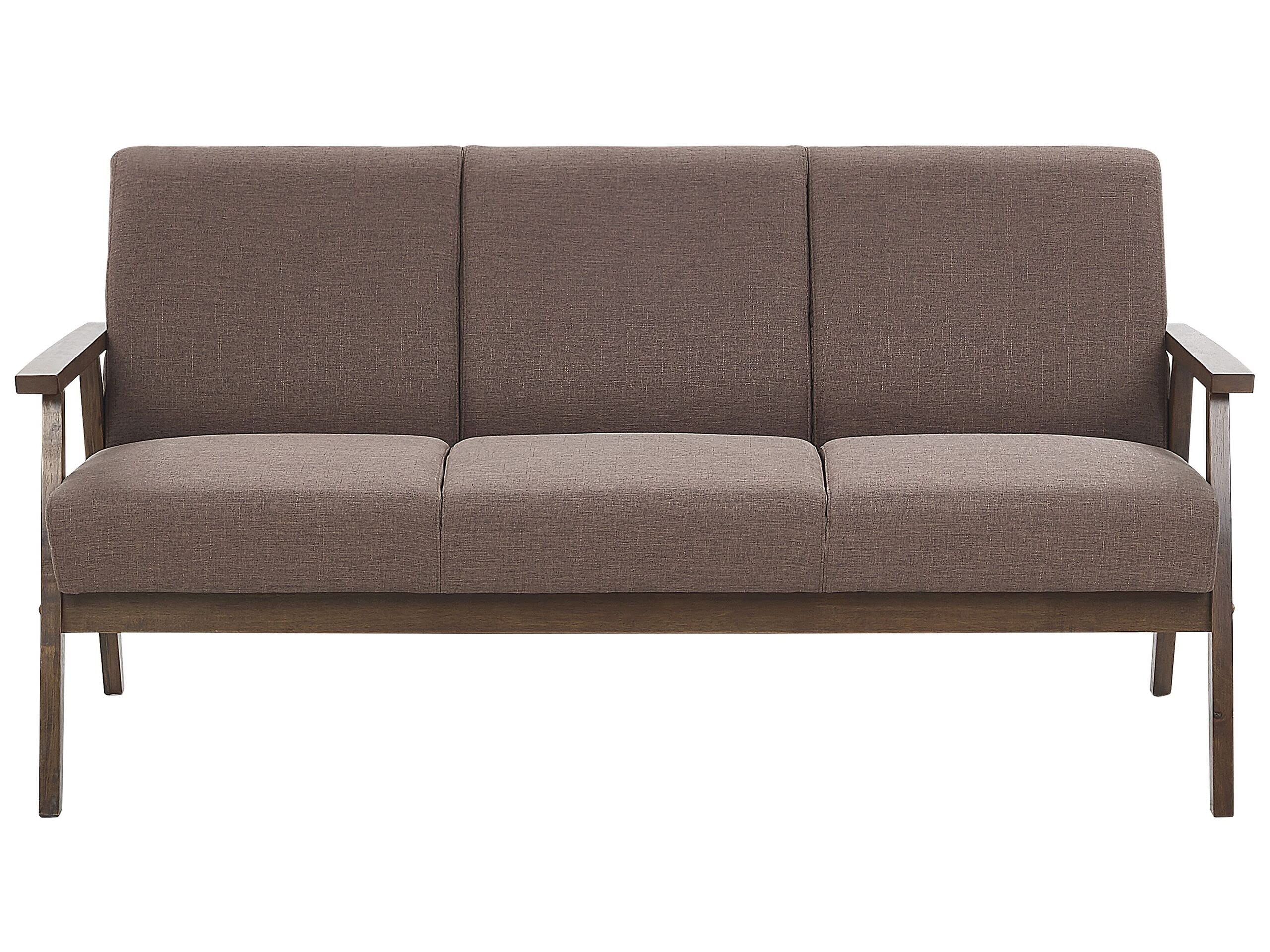 Beliani Retro Wohnzimmer Sessel Asnes – Grau Mit Holzgestell, Armlehnen Und Dicker Polsterung