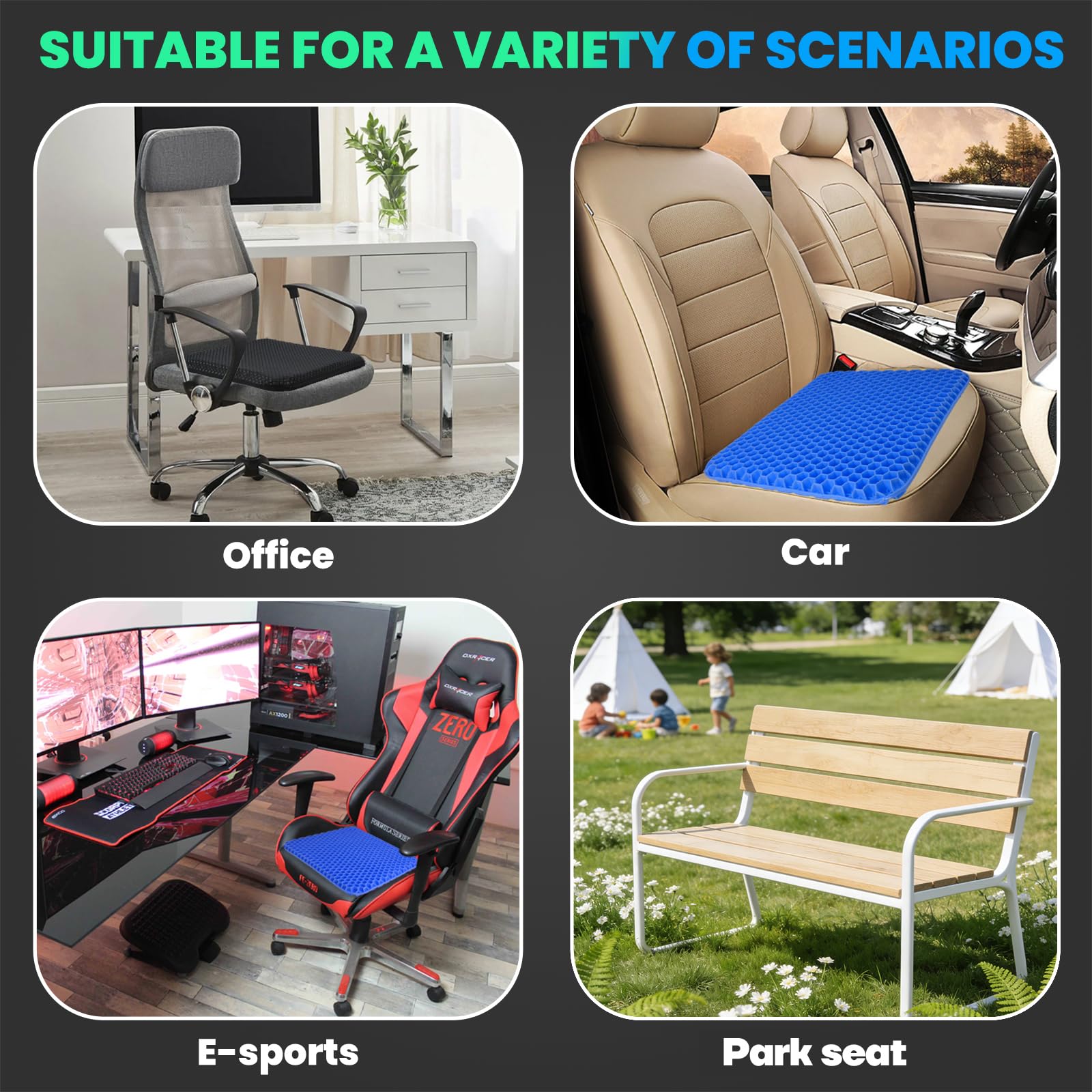 Coussin Gel Ergonomique Pour Chaise - Anti-escarres - Confort Bureau Et Voiture