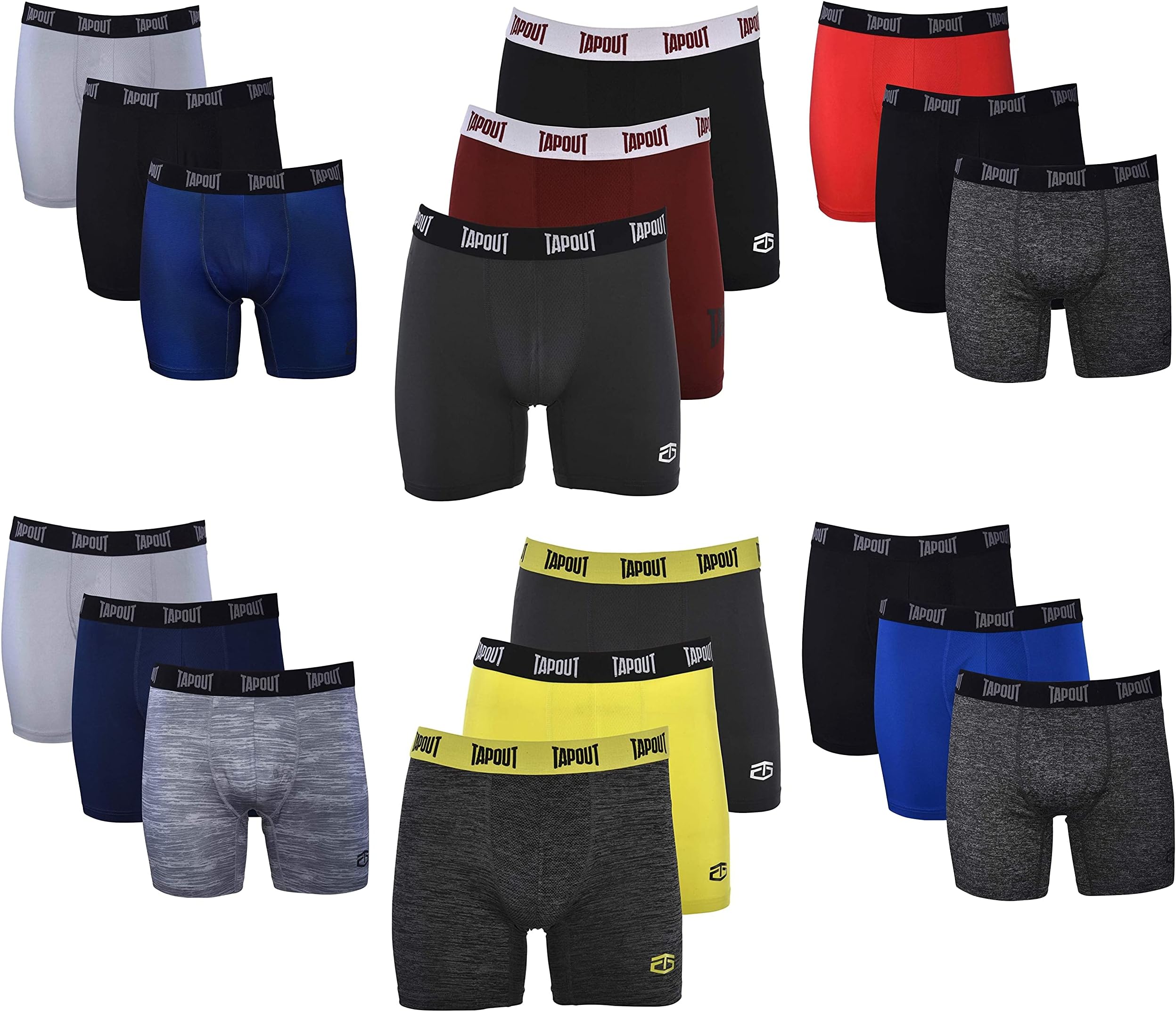 Mens Performance Boxer Briefs - 3-Pack Stretch Performance Training Underwear Breathable Athletic Fit No Fly