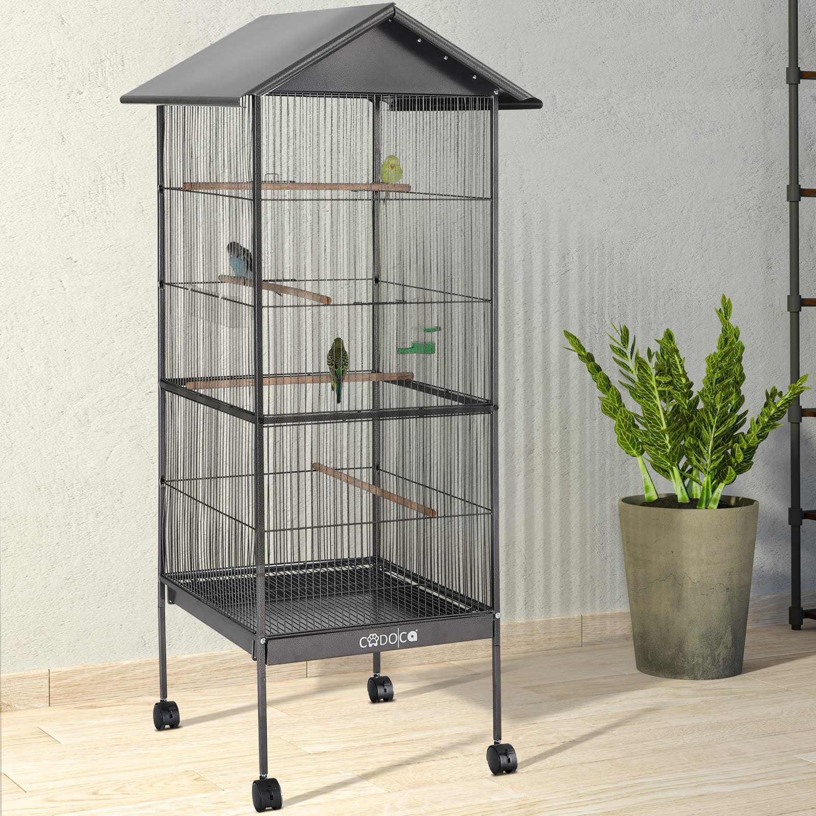 Deuba Voliera Uccelli XXL Gabbia Volatili 157cm Cassetto Estraibile Canarini Pappagalli Parrochetti