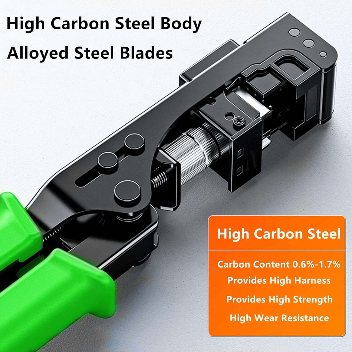 Yankok [90 Degree Keystone Jack Punch Down Tool] SPECIFIC MODULAR FIT CAT5/5e and CAT6/6A Adapter Fast Termination Crimper, One Hand Operation with Quick Lock Green