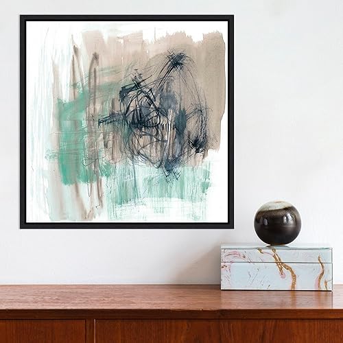 Miniatura 5 de Amanti Art Framed Canvas Wall Art 16x16 Scribble Scrabble I by Jennifer Goldberger, Framed Wall Art Canvas, Abstract Artwork, Modern Decor, Small