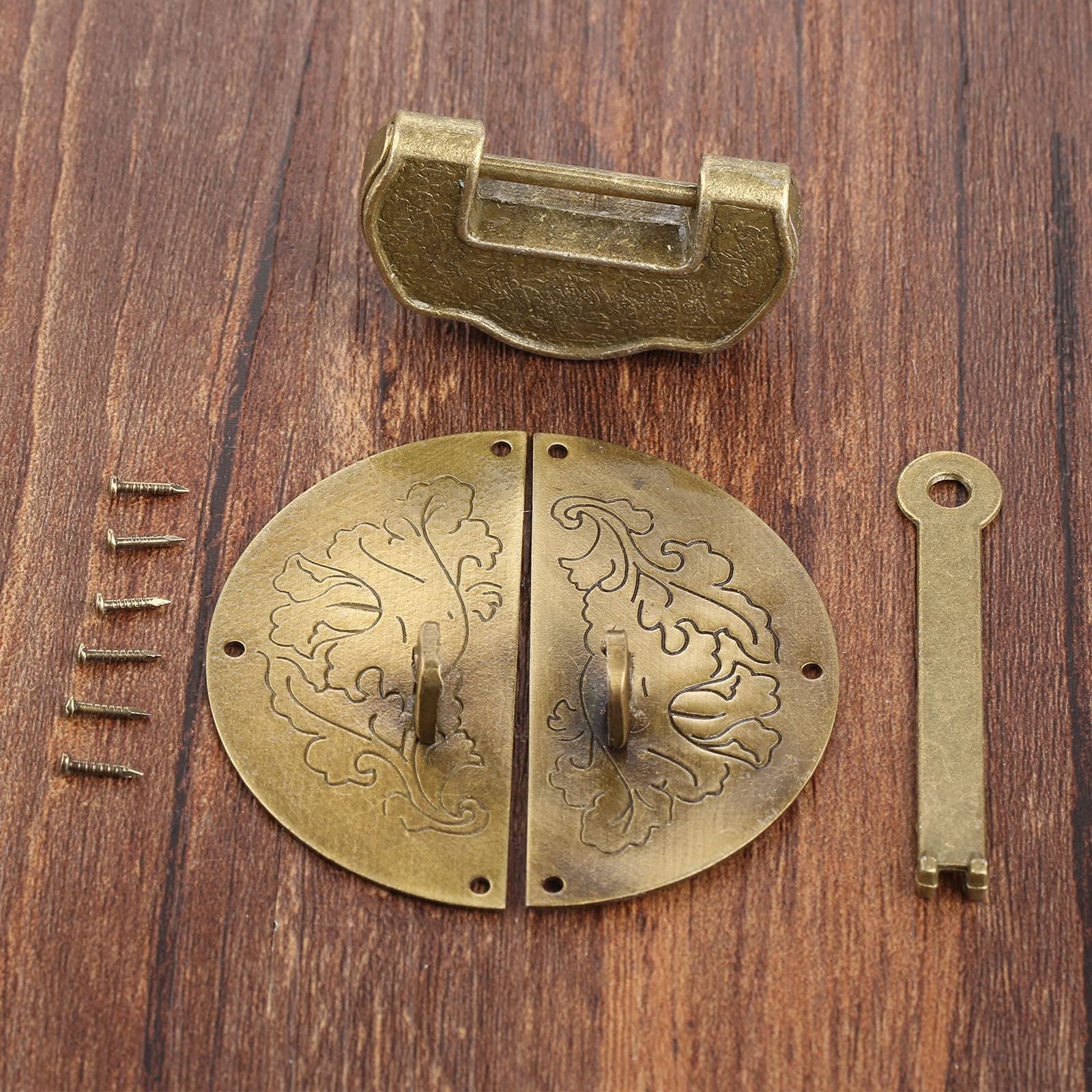 Muebles Antiguos Conjunto de Hardware Portaje Latch Paste Hebilla Cierre de Hebilla Decorativa China Antigua Cerradura de candado para joyería Caja de Madera