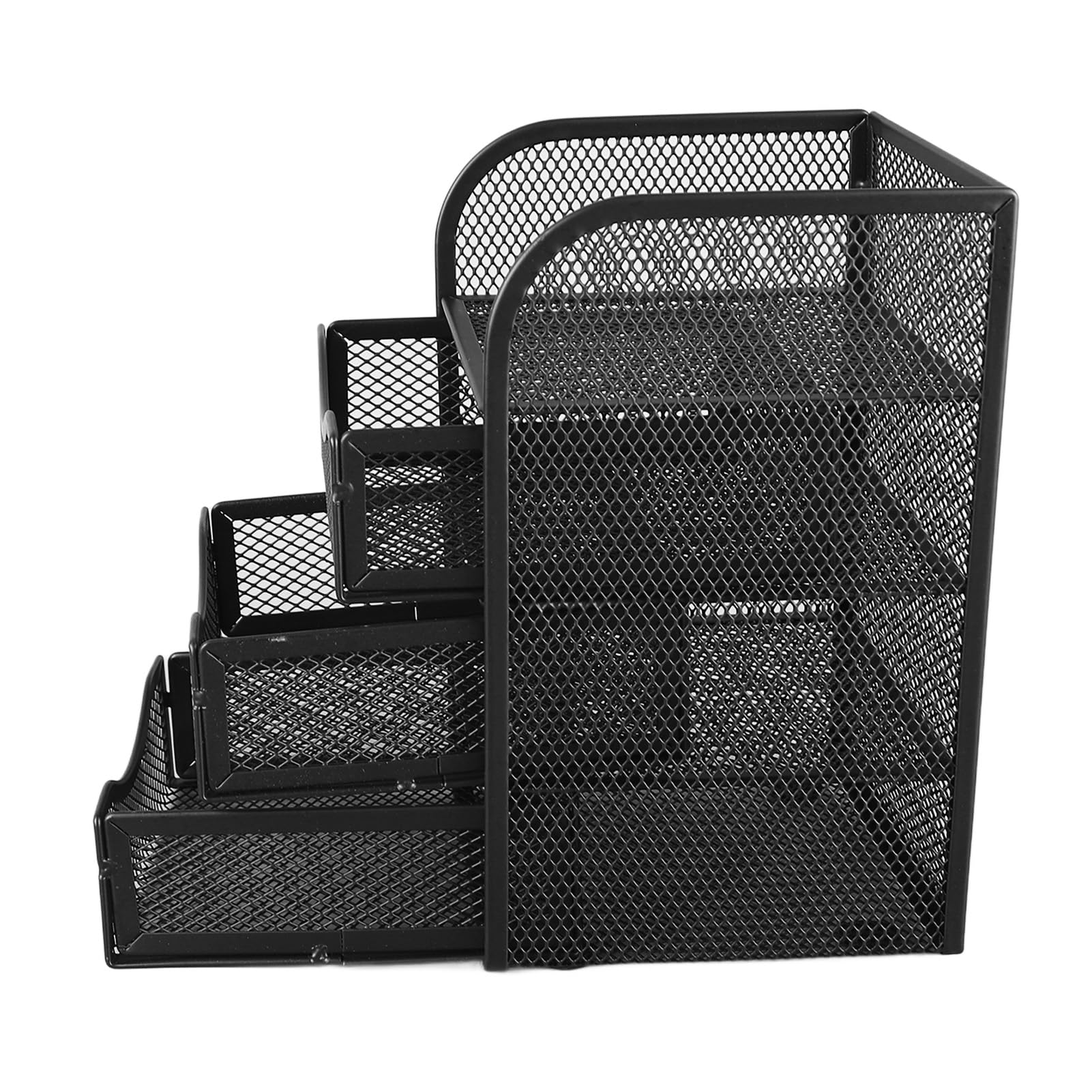 Organizer da scrivania con 3 cassetti in rete metallica antiscivolo organizer da scrivania per forniture per ufficio cancelleria nero prodotti per ufficio accessori da scrivania organizzatori