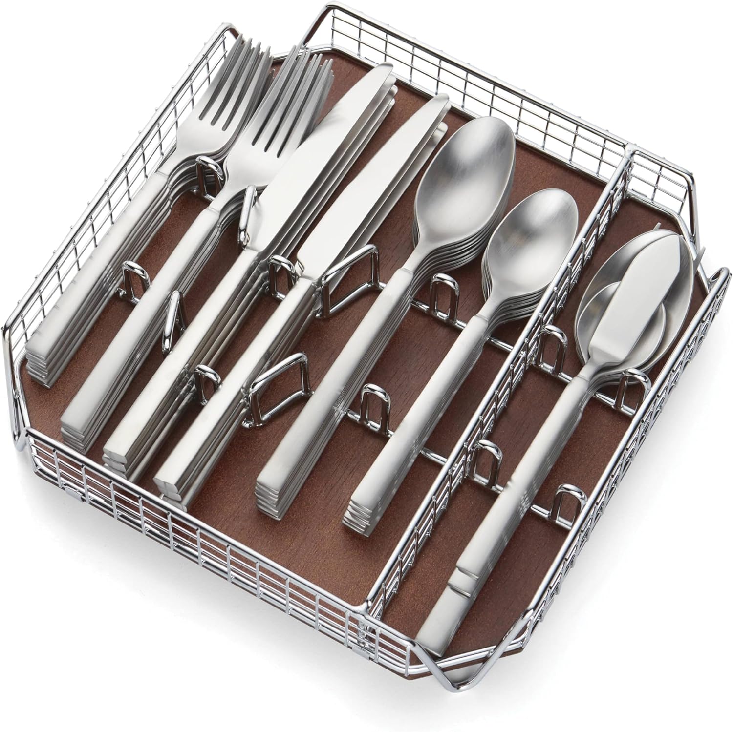 Cambridge 347545BR Gailann Satin 45-Piece Flatware Set With Caddy