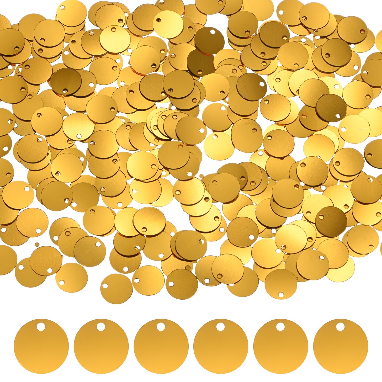 Lentejuelas de 6 mm para bodas y vestidos de fiesta apliques oro oscuro M METERXITY 6 botes