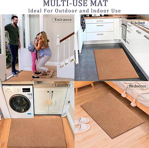 Miniatura 7 de AAZZKANG Paquete de 2 tapetes multiusos en blanco para exteriores, 36 x 24 pulgadas, antideslizantes, ultra absorben el barro, fáciles de limpiar