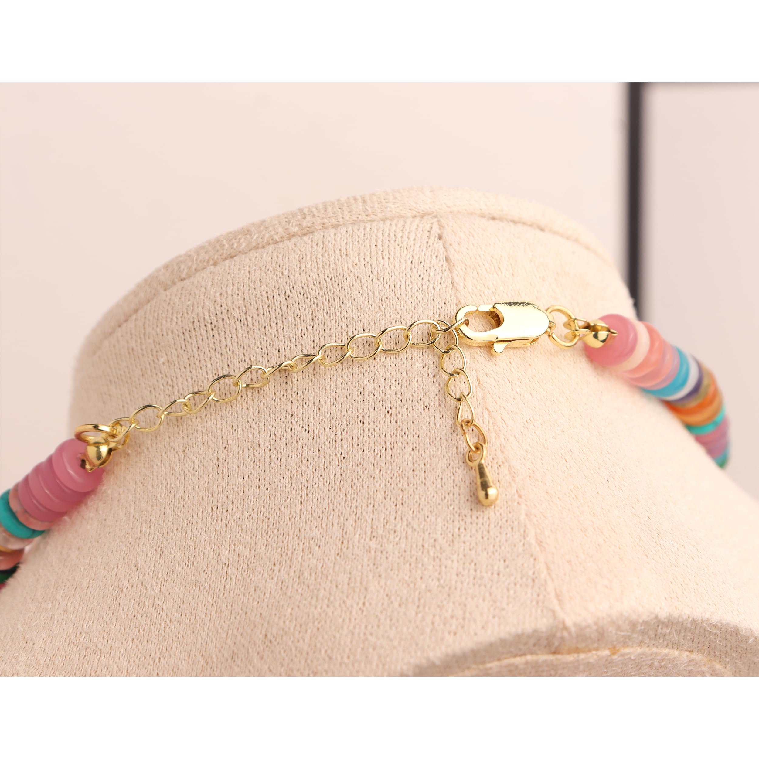 Perlenketten für WomeTeeGirls – zierliche handgefertigte Energie-natürliche Türkis-Malachit-Kristall-Edelsteine, Gold-Samenperlen-Statement-ChaiBeachy-Accessoires-Schmuck